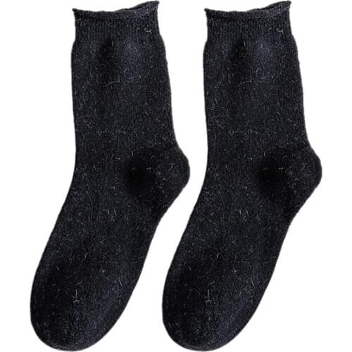 1 Pairs Solid Color Winter Socks Casual Spring Fall Cotton Wool Breathable Keep Warm Anti-Skid Unisex Socks Clothing Accessories