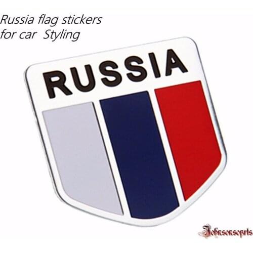 1 Pcs Russia flag sticker Aluminum Alloy Flag Badge Emblem Decal Car Stickers for Car Styling