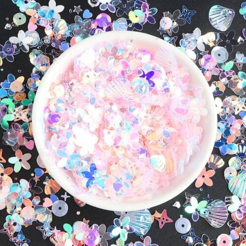 10g Mix Color Size White Pink Blue Glitter Sequins Flakes Paillette Face Nail Art Decor Sequin for Crafts Confetti Glitter