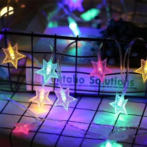 3M 6M 4.5V LED Christmas Garlands Star String Lights Outdoor/Indoor Fairy Lamp For Holiday New Year Party Decoration