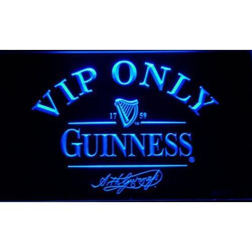 426 VIP Only Guinness Beer LED Neon Light Signs with On/Off Switch 20+ Colors 5 Sizes to choose Plastic Crafts