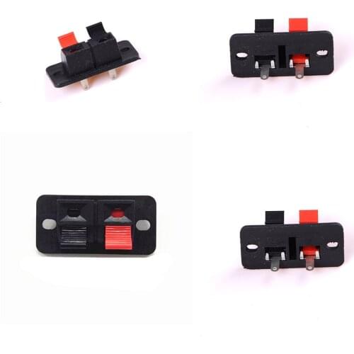 5 Pcs 2 Positions Connector Terminal Push in Jack Spring Load Audio Speaker Terminals