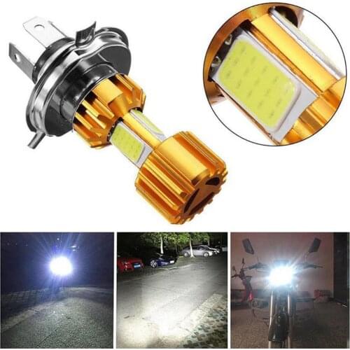 55% Hot Sales!!! 1Pcs 12V LED Motorcycle H4 COB Super Bright Headlight Front Bulb Light Lamp