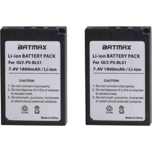 Batmax 2Pcs PS-BLS1 PS BLS1 PSBLS1 Battery for EP2 EPL1 EPL2 EP1 BLS5 E-400 EVOLT E-410 EVOLT E410 E-420 E-410 E-620 E-450