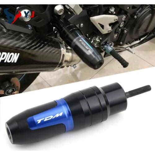 For YAMAHA TDM900 TDM850 TDM 900 2015 Motorcycle Accessories CNC Frame Protection Pads Exhaust Sliders Crash Protector With Logo