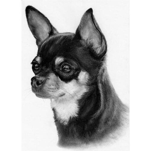 5D DIY Diamond Painting Black white chihuahua dog Diamond Embroidery Full stone Rhinestone Decoration mosaic icon YG1331