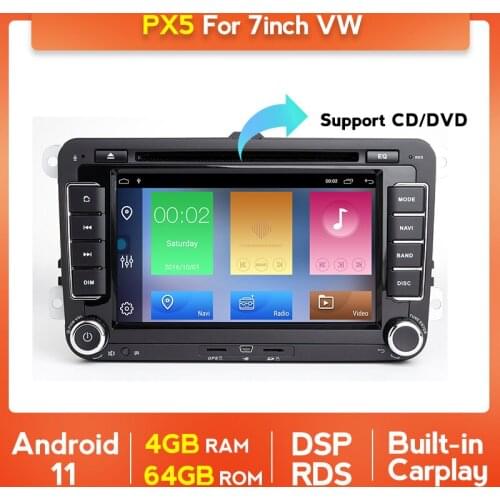 7'' Carplay Android11 Car Multimedia Player For Skoda VW Volkswagen Passat B6 Polo Golf 4 Touran Seat 2 Din GPS Stereo Radio MP5