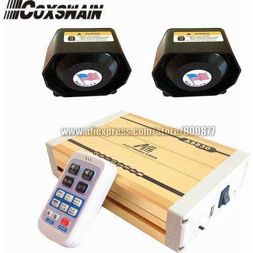 Coxswain 400W emergency car wireless siren with speaker 28 tones police siren amplifier AS830 (Price for Siren + 2 speaker)