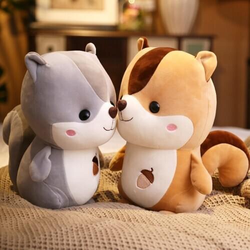Valentines Day Baby Gift Cute Warm Plush Squirrel Pillow Sofa Backrest Plush Toys For Children