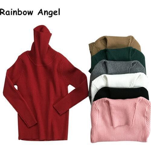 Boys Cotton Sweater Toddler Girls Bottoming Turtleneck Sweater Pullovers Kids Thick Knitwear Winter Sweaters Child Clothes Tops