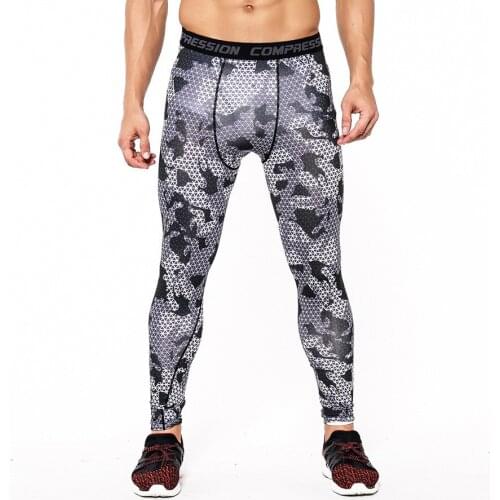 Mens Basketball Leggings Tight-fitting Stretch Compression Fitness Pants Running Sports Quick-drying Camouflage Trousers