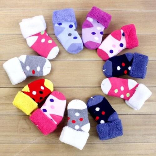 3Pair/lot New 0-1 year old newborn cotton socks autumn and winter baby socks