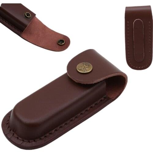 Outdoor Tool Fold Knife Flashlight Holder Leather Sheath Carry Belt Loop Pocket Hunt Camp Case Multi Holster Pouch Bag