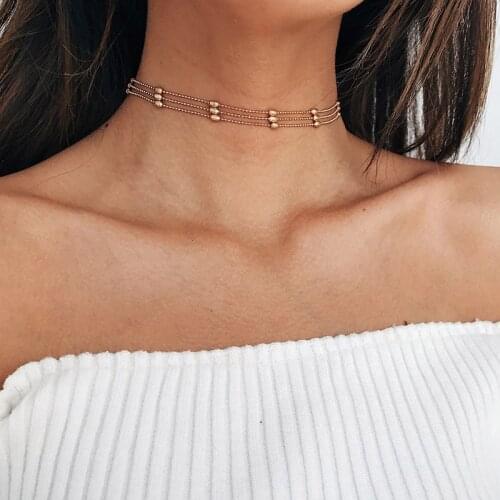 Fashion Layered Gold Choker Necklace For Women Luxury Female Gold-Color Chain Necklaces Jewelry Lady Wedding Party Jewelry Gifts