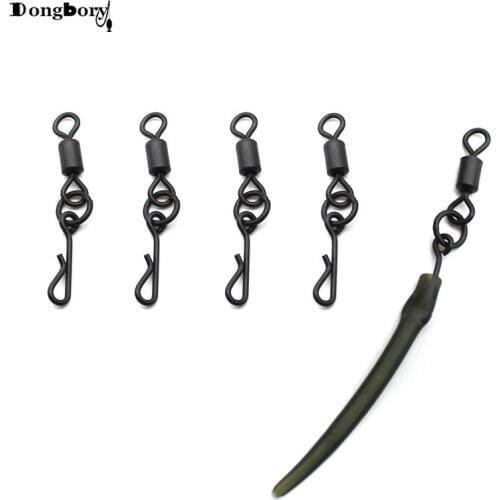 20 PCS Qucik Kwik Change Flexi Ring Swivels UK Size 8 Kwik Chod Matt Black Fit Carp Weight Safety Clips Carp Fishing End Tackle