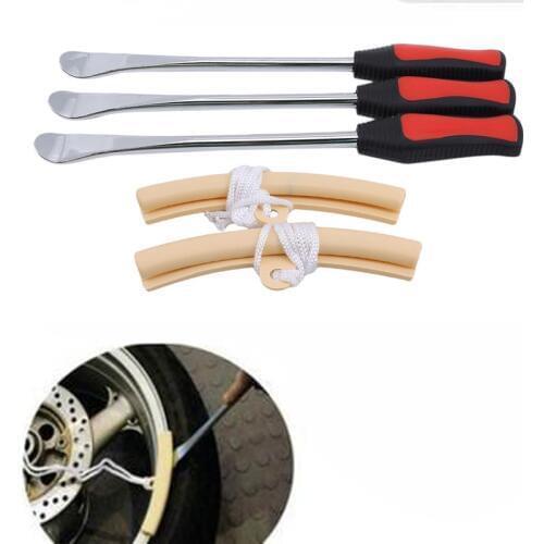Multifunction 5pcs Tire Change Tool Set Tire Disassembly Assembly Set Kit Tire Spoon Lever Tools Rim Protector Sheath Motorcycle