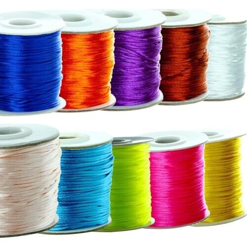 80yards jewelri make nylon cord satin cord satin thread macrame cord beading thread cord jewelri kumihimo rattail cord Wholesale