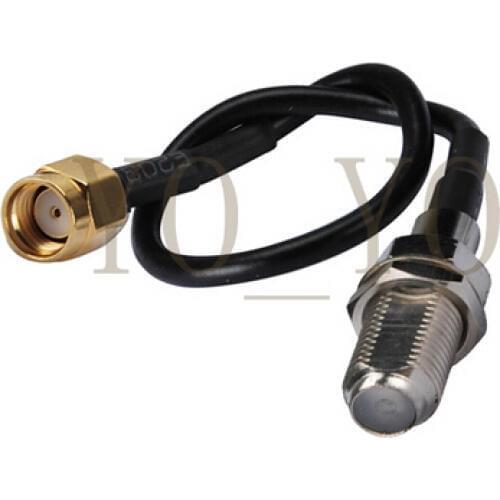 New Arrival RF F female bulkhead to RP-SMA male straight for RG174 Pigtail coaxial cable 15cm