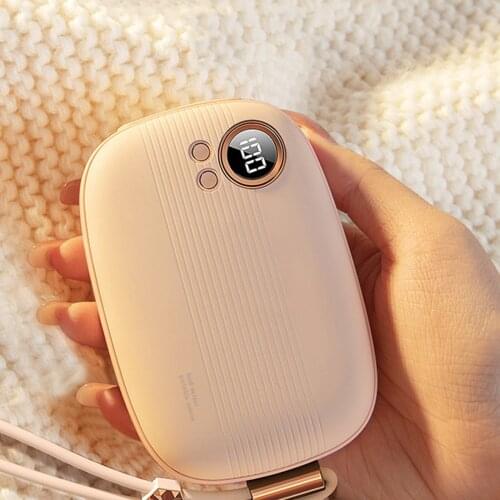 10000mAh Mobile Power Bank USB Charging Mini Electric Hand Warmer Winter Heater Family Outdoor Travel Handheld Heating Tool