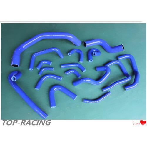 Blue 16 PCS silicone radiator hose for Nissan Skyline BCN-R33 BCNR33 GT-R/GTR RB26 RB26DETT 1995-1998