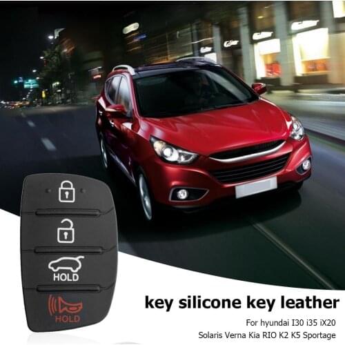 4 Buttons Flip Folding Remote Car Key Shell Case Silicone Pad Replacement for Hyundai Kia Black