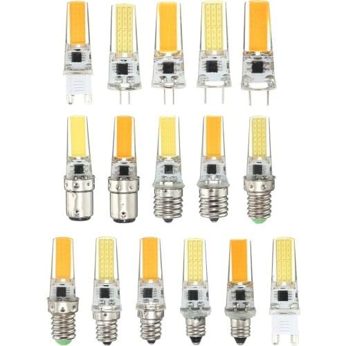 10pcs G4 G8 G9 E12 E14 E17 BA15D Dimmable LED Bulb 110v 220v 6w 2508 COB Mini Spotlight Chandelier Crystal Replace 60w Halogen