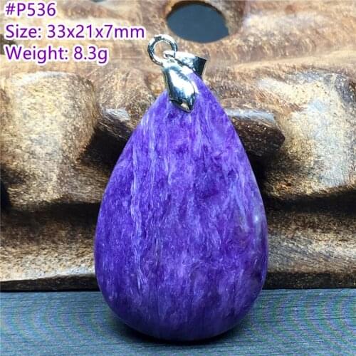 Top Natural Purple Charoite Stone Pendant Jewelry For Woman Lady Man Healing Luck Crystal 33x21x7mm Beads Silver Gemstone AAAAA