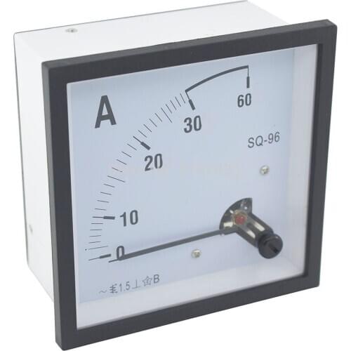 SQ-96 96*96 mm pointer AC ammeter 10A 15A 20A 30A SQ-96 series analog AMP meter 96x96 mm size CZ-96