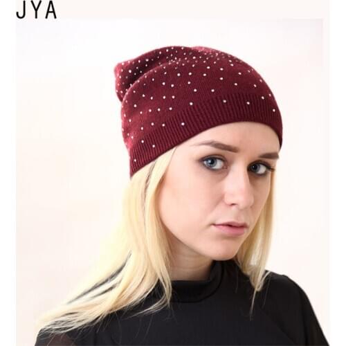 High Quality New Beanies Knitted Rabbit Wool Hat for Women Girls Elegant Female Bonnet Ladies Casual Cap Winter Hat Solid Color