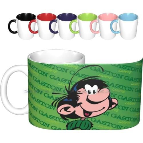 Gaston Lagaffe Face / Green Ceramic Mugs Coffee Cups Milk Tea Mug Gaston Guus Lagaffe Flater Guust Veronica Magazine Gids Guide
