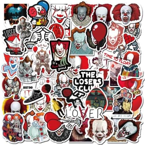 10/30/50Pcs clown Graffiti Waterproof Skateboard Travel Suitcase Phone Laptop Luggage Stickers DIY Kids Girl Toys