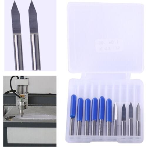 LETAOSK 10pcs Silver Tungsten Steel V-Shape Tungsten Steel 30 Degree 0.1mm PCB Engraving Bit CNC Router Tool