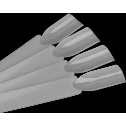 24pcs False Nail Tips Clear Black Fan Full Nail Art Display Practice Tools DIY 100% Brand new and high quality