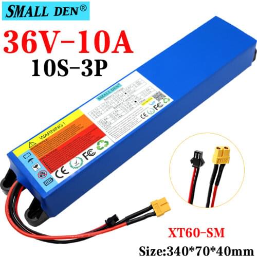 36V 10Ah 10S3P rechargeable lithium battery pack with BMS, suitable for modified scooter electric vehicle battery XT30/XT60