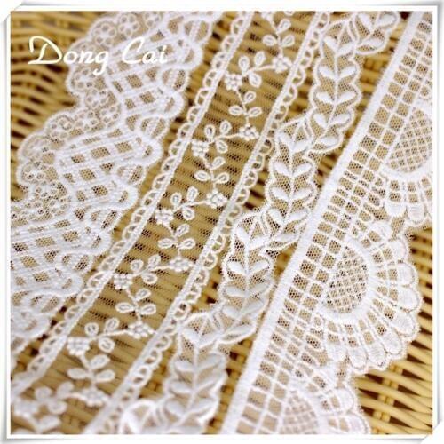 7yards/lot White Lace Zakka DIY Ribbon Lace Cotton Ribbons for Wedding Party Clothing Decorations Arts Crafts Sewing Home Supply