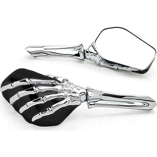 Brand NEW Black/Chrome Custom Motorcycle Skeleton Bone Mirrors For Victory Hammer 8-Ball