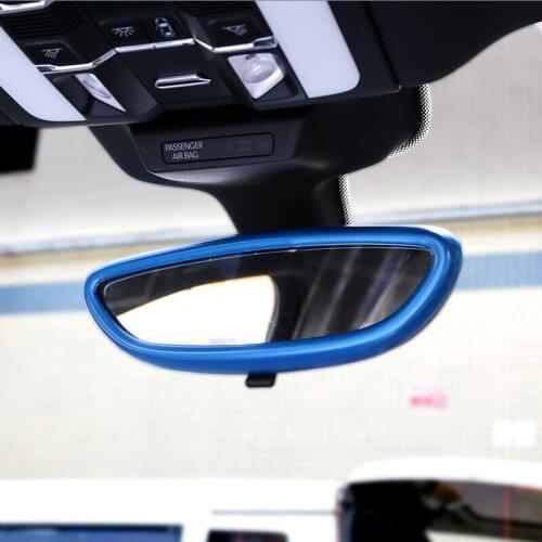 Car-styling For Porsche Cayenne Macan panamera Interior Rearview Mirror Decorative Frame Cover Trim Auto accessories sticker