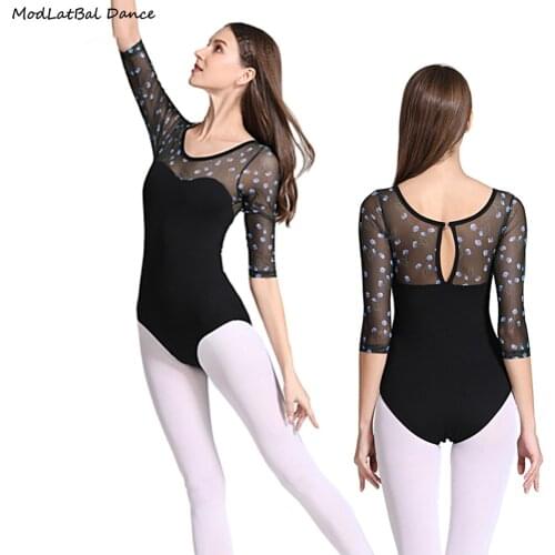Ballet Clothes Adult Practice Clothes Ballet body Suits Ballet Performance Clothes Womens Gymnastics Clothes Long-Sleeve Onesie