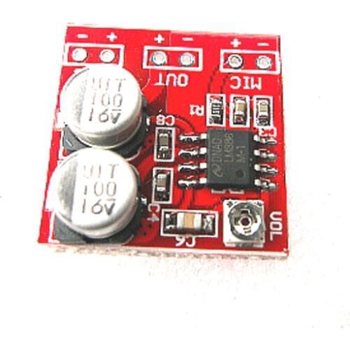 DC 5V-12V LM386 Electret Microphone Power Amplifier Board Gain 200 Times MIC Amp Operating voltage: DC 4V-12V