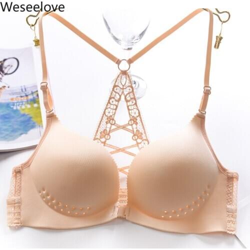 Weseelove Bras for Women Small Boobs Ladies Wireless Push Up Bralette Kawaii Fashion Sexy for Women Skin Color Underwear B30-3