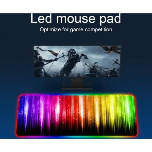 Colorful RGB Light Effect Rubber Computer Gaming LED Mouse Pad Mat for Office