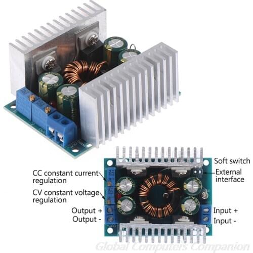 DC-DC 5-30V to 1.25-30V 12V 24V 8A Automatic Adjustable Step Up Down Boost Buck Converter Power Module Voltage Regulator for Car