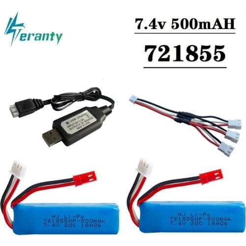 7.4V 500mAh Lipo Battery and battery charger For A202 A212 A222 RC Cars Spare Parts for A202 A212 A222 Cars 7.4v Battery