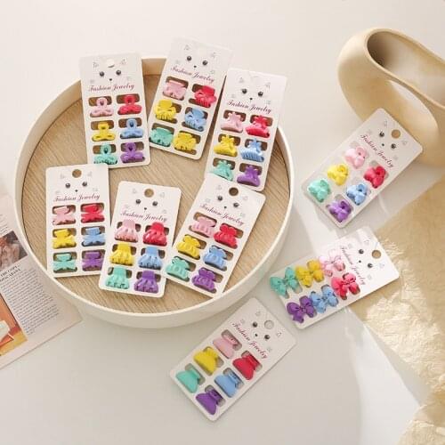 Mini 1Set 6Pcs Small Bow Hair Claws Hair Clip Plastic Hairpin Fashion Women Kid Girls Hair Styling Barrette Hair Accessories