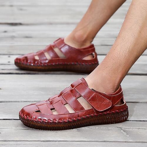 Fashion Leather Walking Flats Retro Shoes Breathable Beach Sandals Sneakers Sport Shoes Plus Size Office Loafers Handmade Shoes