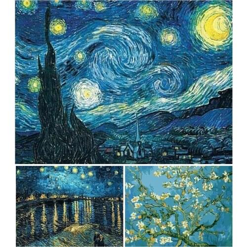 DIY 5D Diamond Painting Van Gogh Starry Night Cross Stitch Kit Full Embroidery Abstract Mosaic Art Picture of Rhinestones Decor