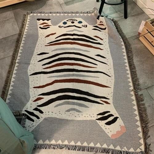 New Multifunction White Tiger Animal Throw Blanket Adult Nordic Sofa Covers Cobertor Dust Cover Household sofa home decorative