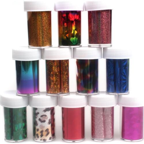 12 Colors Nail Art Transfer Foil Sticker for Nail Tips Decoration Set