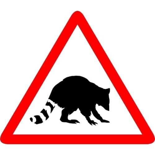 Warning Car Sticker Raccoon Vinyl Sunscreen Car Window Car Styling Accessories Decorative Waterproof PVC 13cm*11cm