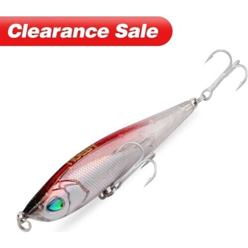 Pencil Fishing Lure 80mm 16g Sinking Super Hard Lure Fishing Bait Treble Hooks Colorful 3D Eyes Artificial Tackle